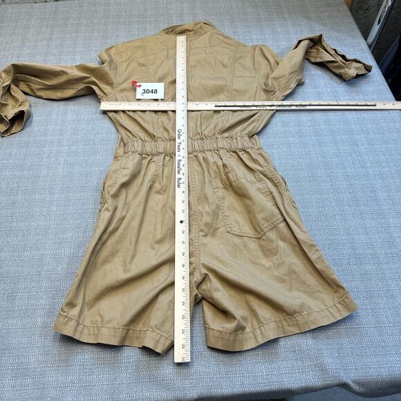 Gap Utility Romper size 8 Tan Khaki‎ Long Sleeve Safari Minimalist Shorts * - Picture 6 of 9